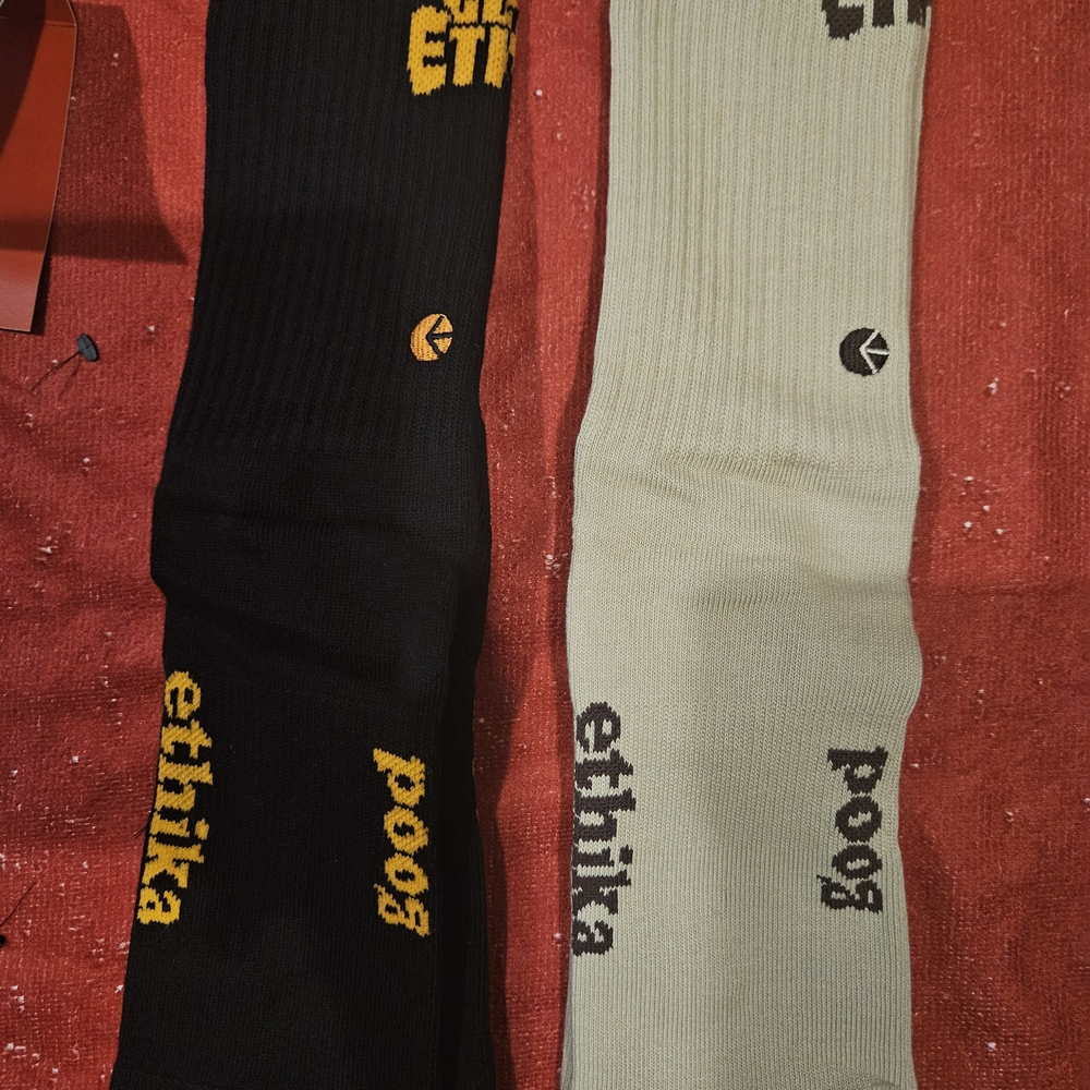 Ethika Black and Cream Casual Socks
